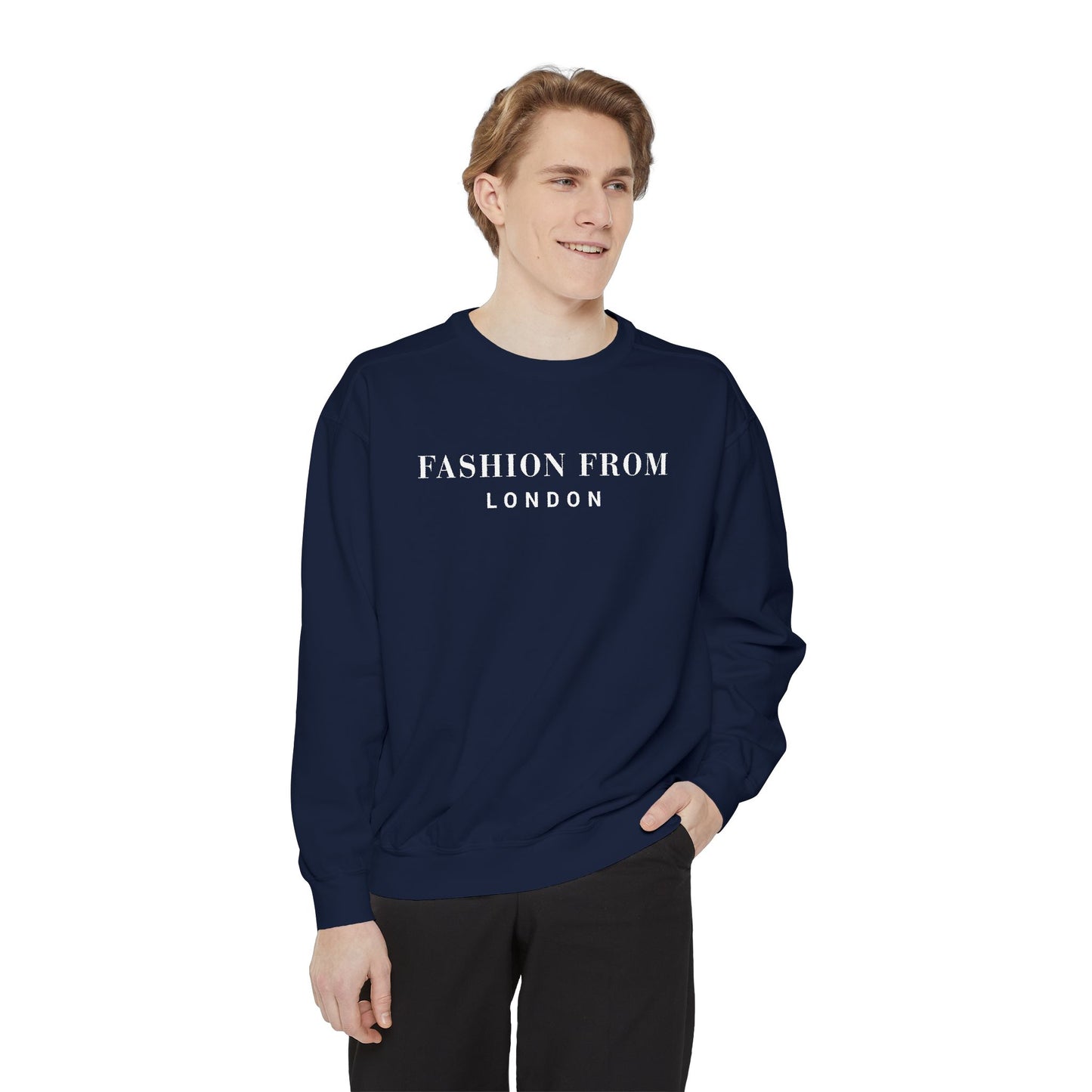 Fashion From London Garment-Dyed Men's Sweatshirt - Watermelon