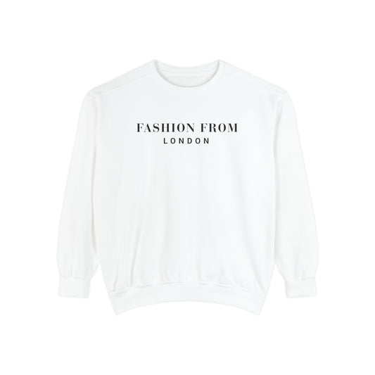 Fashion From London Garment-Dyed Men's Sweatshirt - White