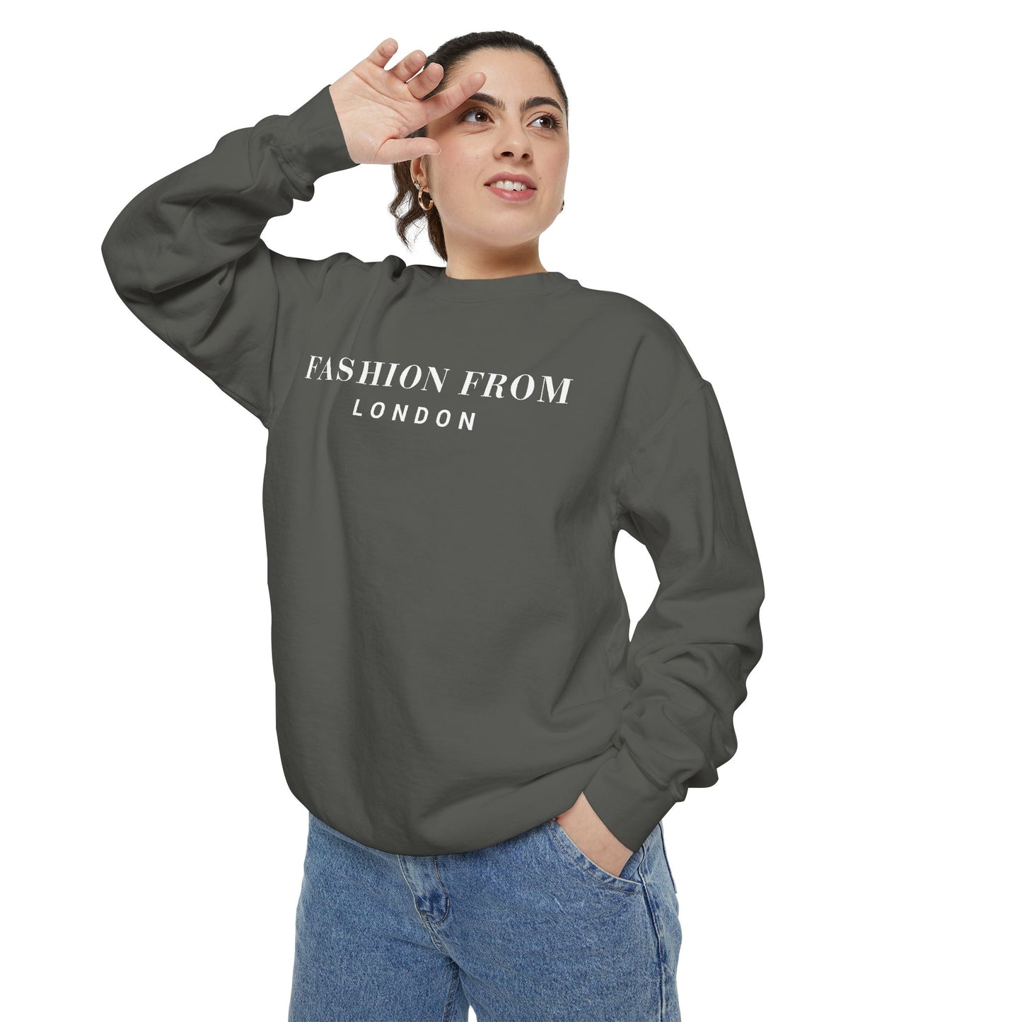 Fashion From London Garment-Dyed Women's Sweatshirt - Watermelon