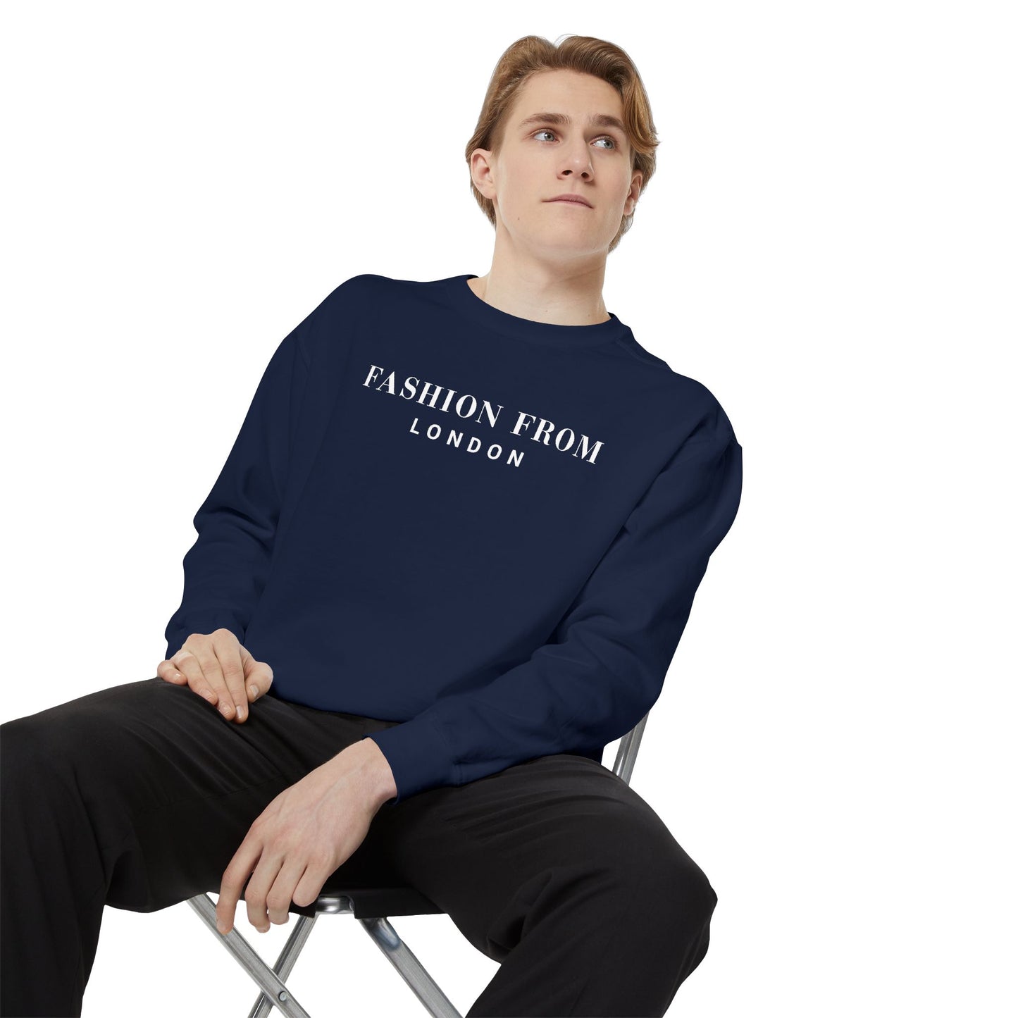 Fashion From London Garment-Dyed Men's Sweatshirt - Watermelon