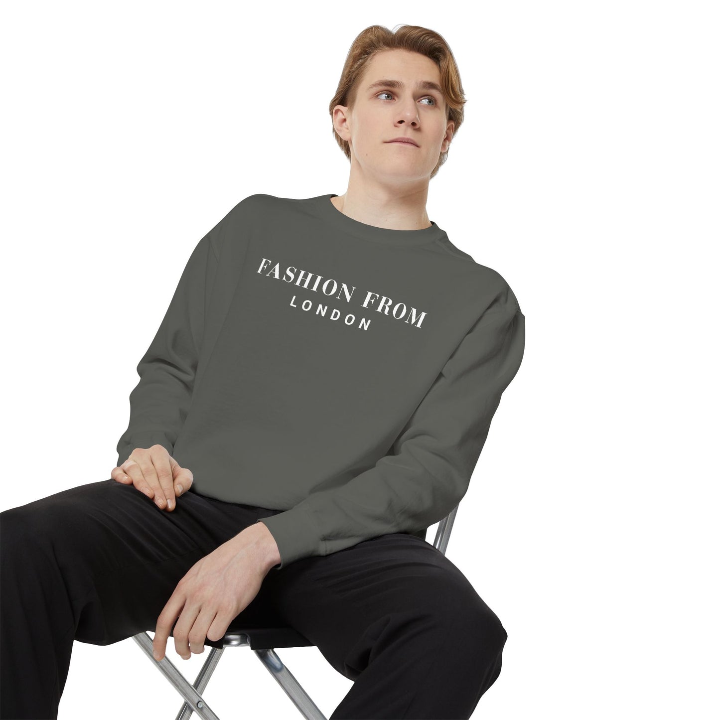 Fashion From London Garment-Dyed Men's Sweatshirt - Watermelon