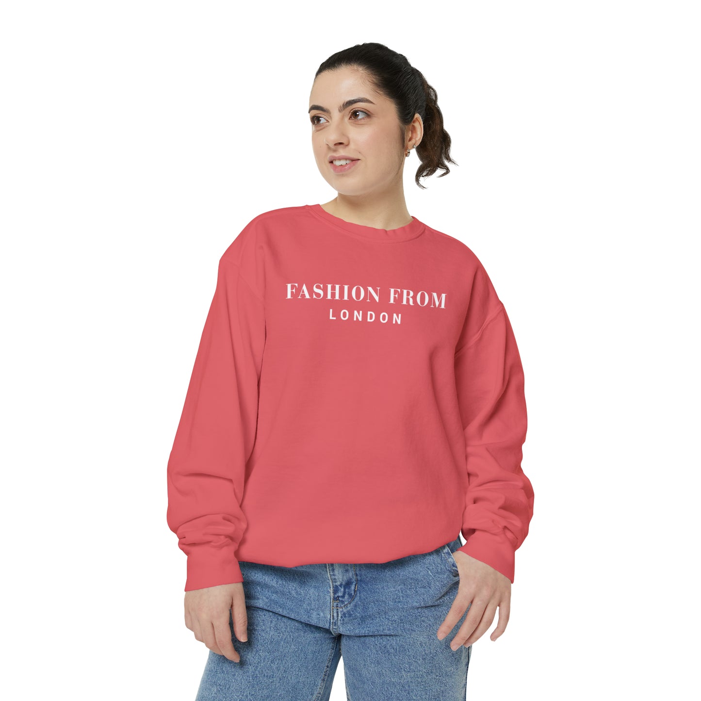 Fashion From London Garment-Dyed Women's Sweatshirt - Pepper