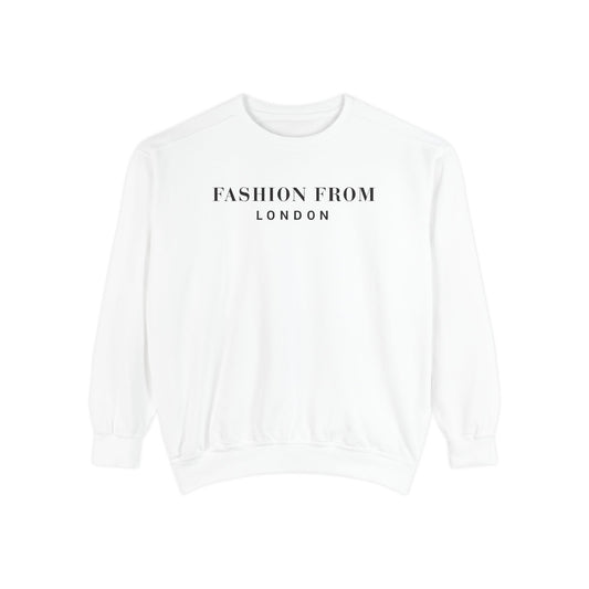 Fashion From London Garment-Dyed Women's Sweatshirt - White