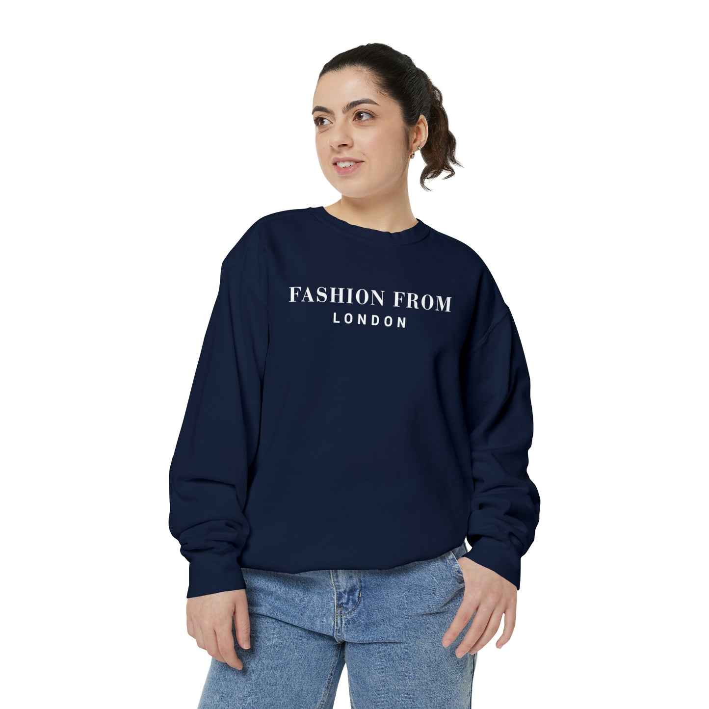 Fashion From London Garment-Dyed Women's Sweatshirt - Pepper