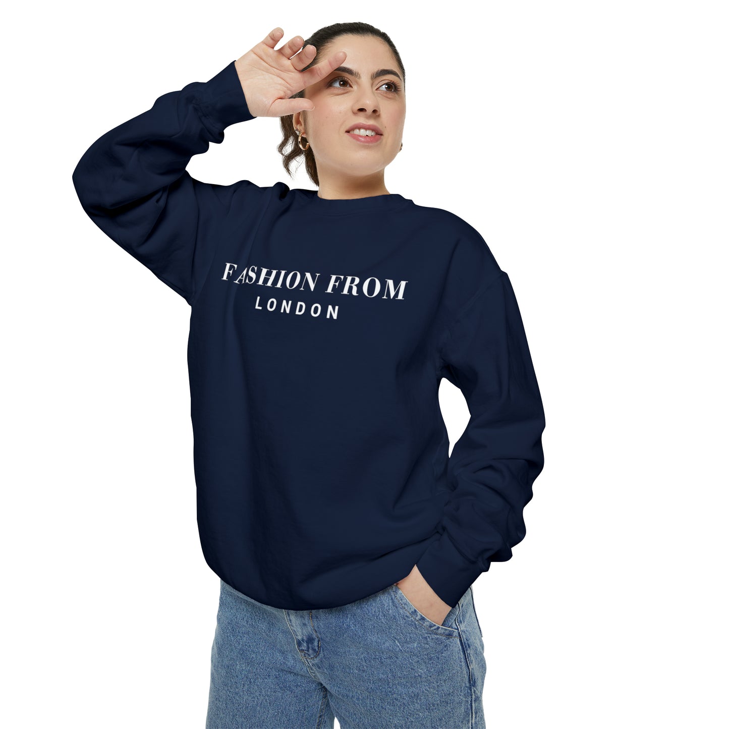 Fashion From London Garment-Dyed Women's Sweatshirt - Pepper