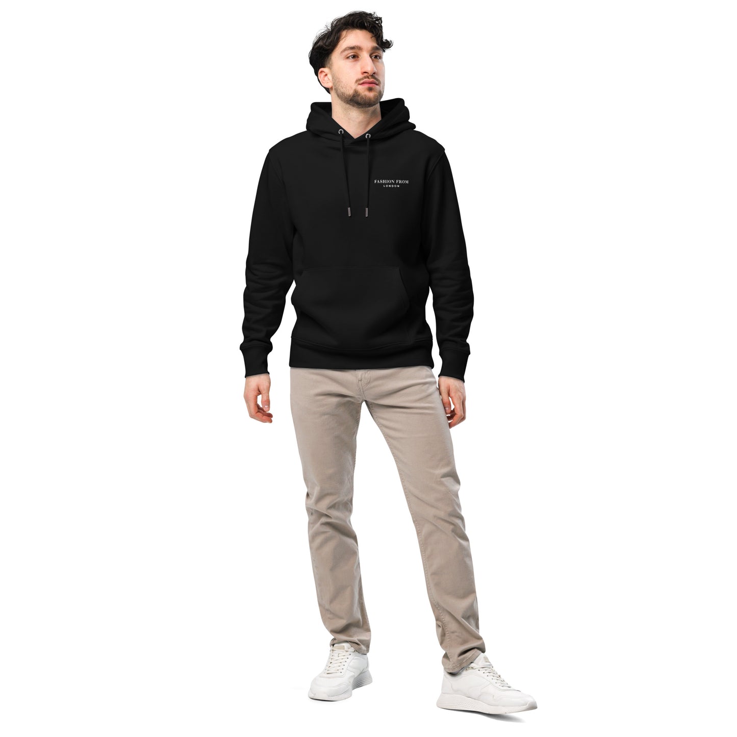 Men's Essential Eco Embroidered Hoodie Black