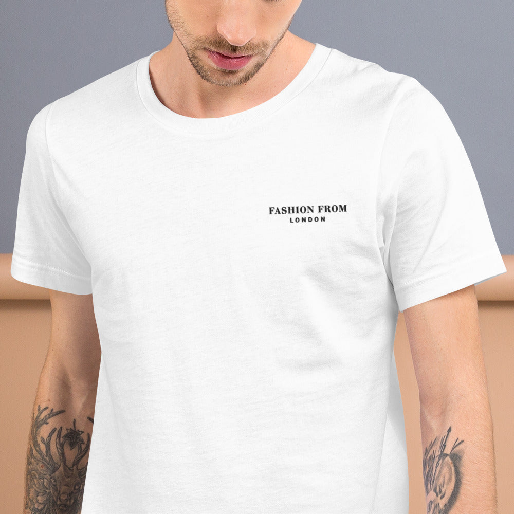 Men's White T-shirt Embroidered